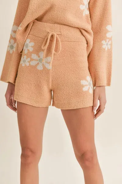 Sadie & Sage Like Wildflowers Terry Floral Shorts In Honey In Gold