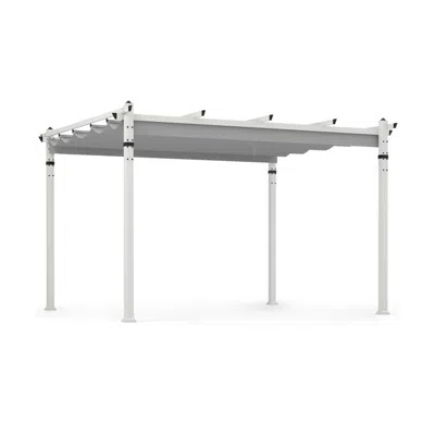 Hivvago Outdoor Pergola With Retractable Canopy And Aluminum Frame