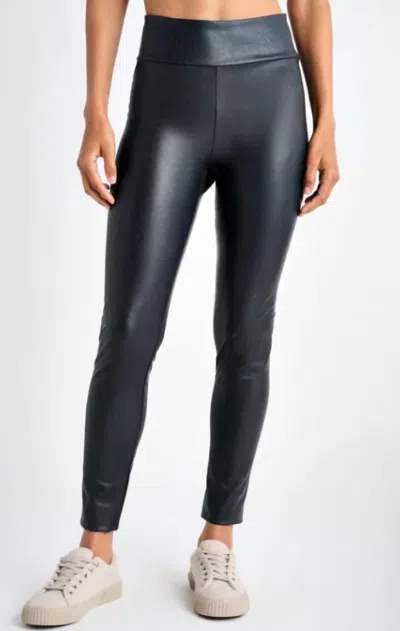 Splendid Vegan Leather Leggings In Navy In Blue