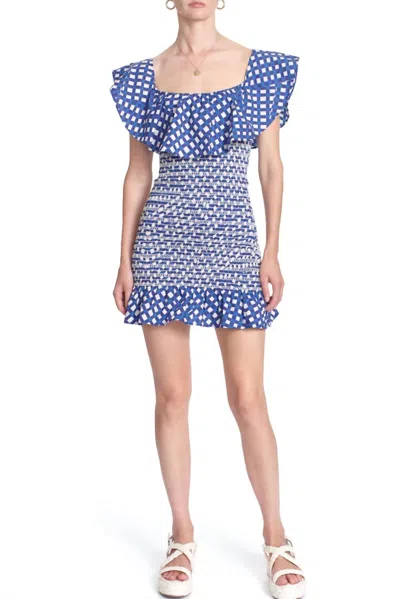 Corey Lynn Calter Bell Dress In Sea Blue In Multi