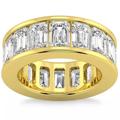 Pompeii3 11 1/2ct Emerald Cut Diamond Eternity Ring Channel Set 14k Gold Lab Grown In Multi