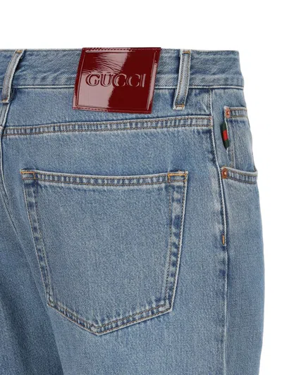 Gucci Trousers In Blue/mix