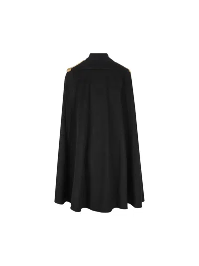 Il Tabarro Double-breasted Cape In Black