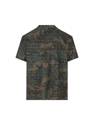 Shop Valentino Garavani T-shirt And Polo In Camou/army