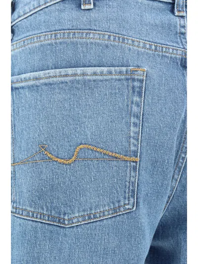 Shop 7for Slimmy Underline Jeans In Light Blue