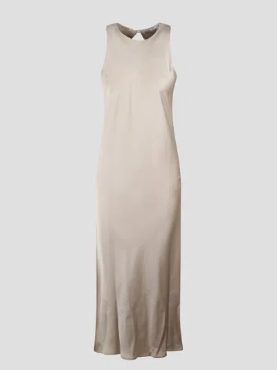 Shop Herno Fluid Satin Dress In Nude & Neutrals