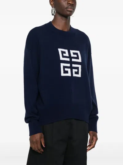 Givenchy 4g Sweater In Cashmere In Blue