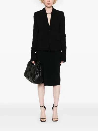 Rick Owens Structured Shoulder Bell Sleeve Blazer In Black