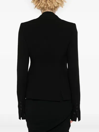 Rick Owens Structured Shoulder Bell Sleeve Blazer In Black