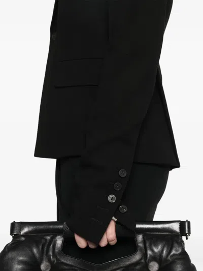 Rick Owens Structured Shoulder Bell Sleeve Blazer In Black