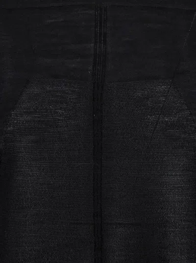 Rick Owens Black Crewneck Pullover In Semi Sheer Fabric Woman In Black