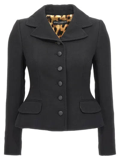 Dolce & Gabbana Single-breasted Wool Blazer In Black