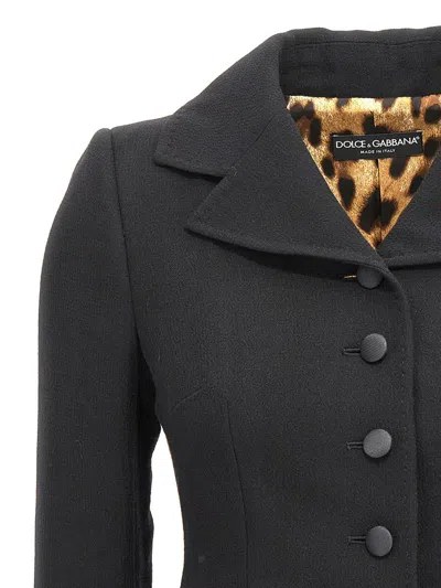 Dolce & Gabbana Single-breasted Wool Blazer In Black