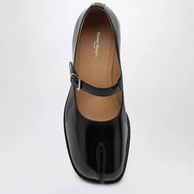 Shop Maison Margiela Brushed Mary-jane Tabi In Black