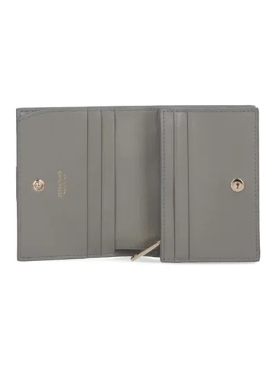 Ferragamo Hug Leather Wallet In Grey