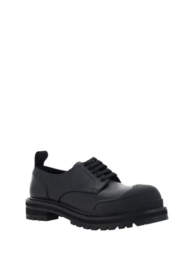 Marni Dada Rubber-trimmed Leather Brogues In Black