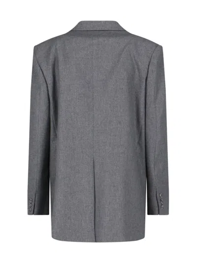 The Andamane Tailored Jacket With Front Pockets And Notch Lapel In Grey