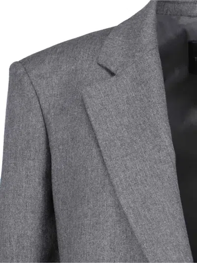 The Andamane Tailored Jacket With Front Pockets And Notch Lapel In Grey