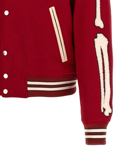 Shop Amiri 'bones' Bomber Jacket In Red