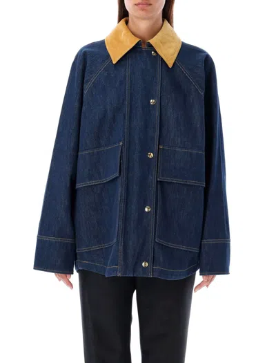 Shop Patou Workwear Denim Jacket In Rodeo Blue