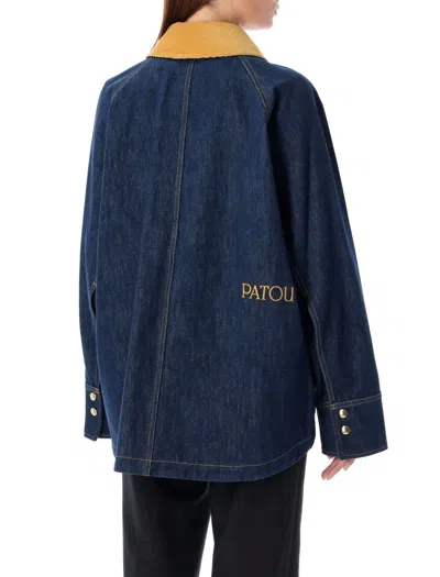 Shop Patou Workwear Denim Jacket In Rodeo Blue