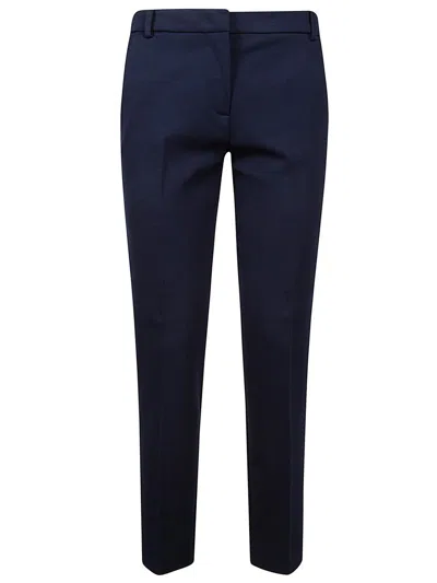 Pinko Bello Stretch Viscose Trousers In Blu Eclissi