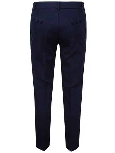 Pinko Bello Stretch Viscose Trousers In Blu Eclissi