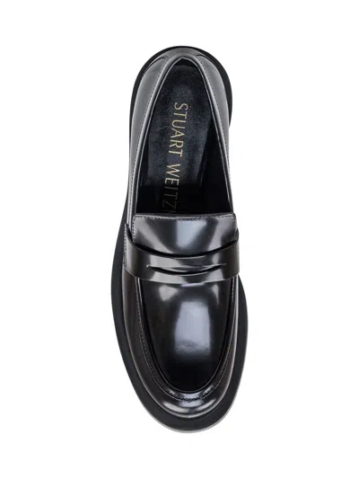 Shop Stuart Weitzman Palmer Bold Moccasin In Black