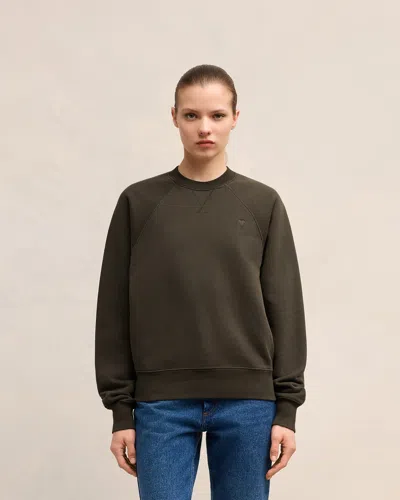 Ami Alexandre Mattiussi Ami De Coeur Sweatshirt Brown In Dark Coffee