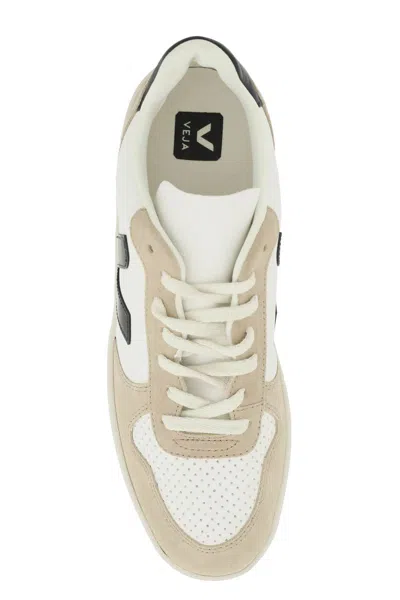 Shop Veja V-10 Suede Sneakers In Beige