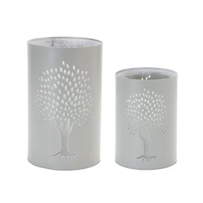 Houzbling Candle Holder (set Of 2) 6"h, 8"h Metal