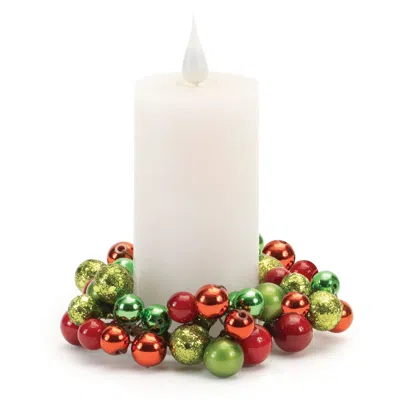 Houzbling Ornament Candle Ring (set Of 6) 4.5"d Foam/wire (fits A 2" Candle)