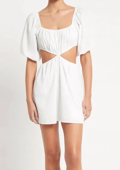 Faithfull The Brand Gabelli Mini Dress In Plain White In Multi