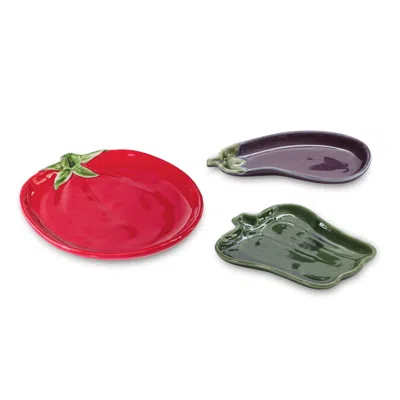 Houzbling Vegetable Plate (set Of 3) 7"l Ceramic