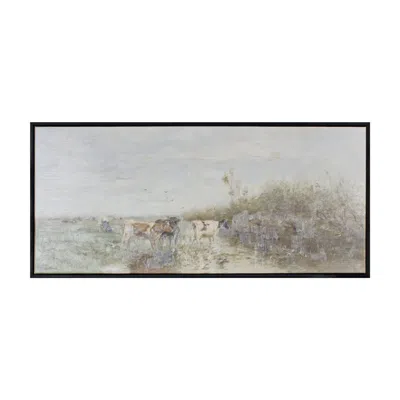 Houzbling Cow And Stream Print 37.25"l X 17"h Canvas/plastic