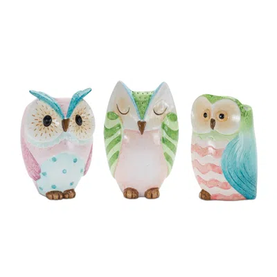 HOUZBLING OWL POT (SET OF 3) 6.75"H, 7"H, 7.25"H RESIN 