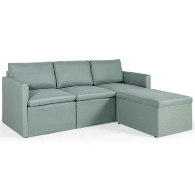 Hivvago Convertible L-shaped Sectional Sofa Couch With Reversible Chaise-green
