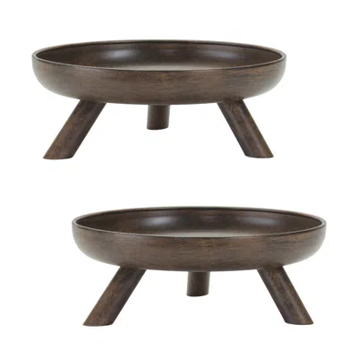 Houzbling Bowl W/legs (set Of 2) 7.75"d X 3"h Metal