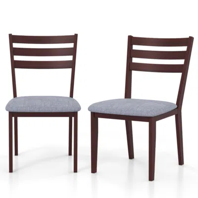 Hivvago Set Of 2 Upholstered Armless Kitchen Chair With Solid Rubber Wood Frame