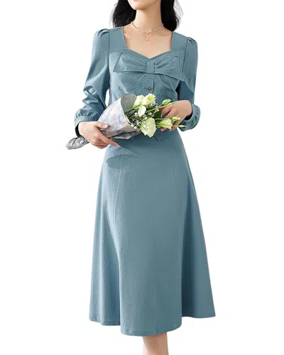 Ounixue 2pc Blouse & Skirt Set In Green