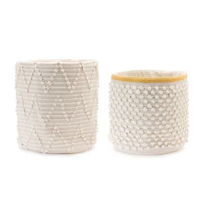 Houzbling Basket (set Of 2) 14"d X 13"h, 16"d X 15.5"h Cotton