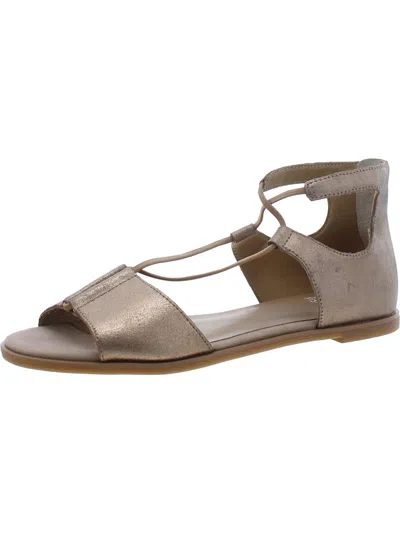Eileen Fisher Bhfo Womens Comfort Flat Ankle Strap In Gold
