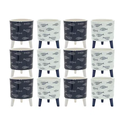 Houzbling Pot W/legs (set Of 12) 5"d X 6"h Dolomite