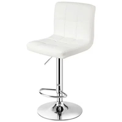 Hivvago Adjustable Swivel Bar Stool With Pu Leather-black