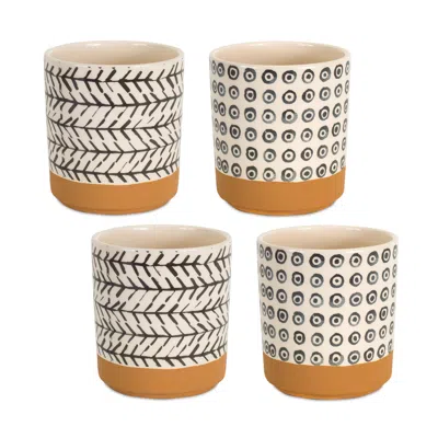 Houzbling Pot (set Of 4) 4.75" X 5.25"h Dolomite