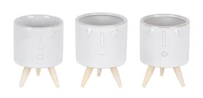 Houzbling Pot (set Of 3) 3"d X 4"h Porcelain