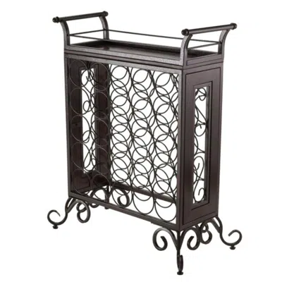 Hivvago 25-bottle Wine Rack Removable Tray Antique Bronze