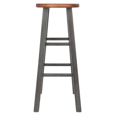 Hivvago Bar Stool Rustic Gray And Teak