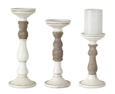 Houzbling Candle Holder (set Of 3) 8.5"h, 10.5"h, 12.5"h Resin