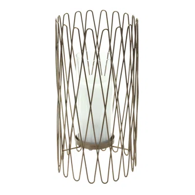 Houzbling Candle Holder 7"d X 14.25"h Iron/glass